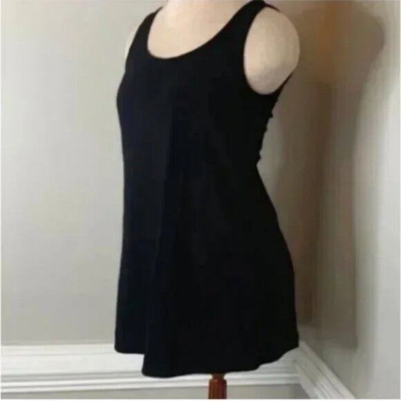 Eileen Fisher 100% Silk Scoop Neck Neutral Black Shell Tank Top Minimalist Small - Picture 4 of 7